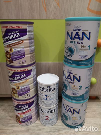 Детская смесь nan, малоежка, kabrita