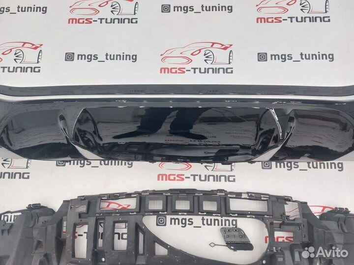 Диффузор хром с черными насадками E63s w213 Рест