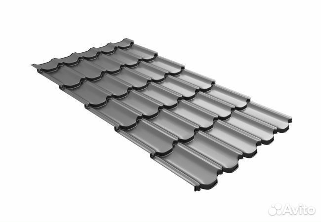 Металлочерепица Grand Line Kvinta plus 3D Drap Сер