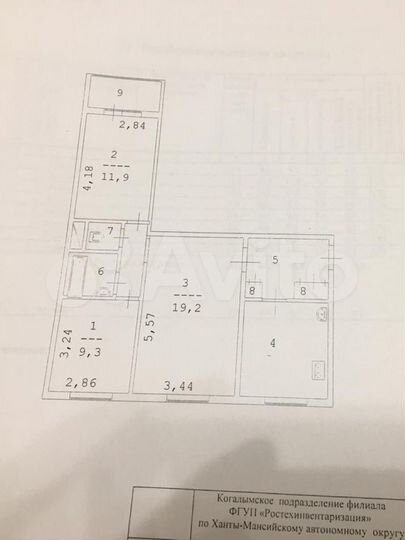 3-к. квартира, 62,7 м², 1/5 эт.