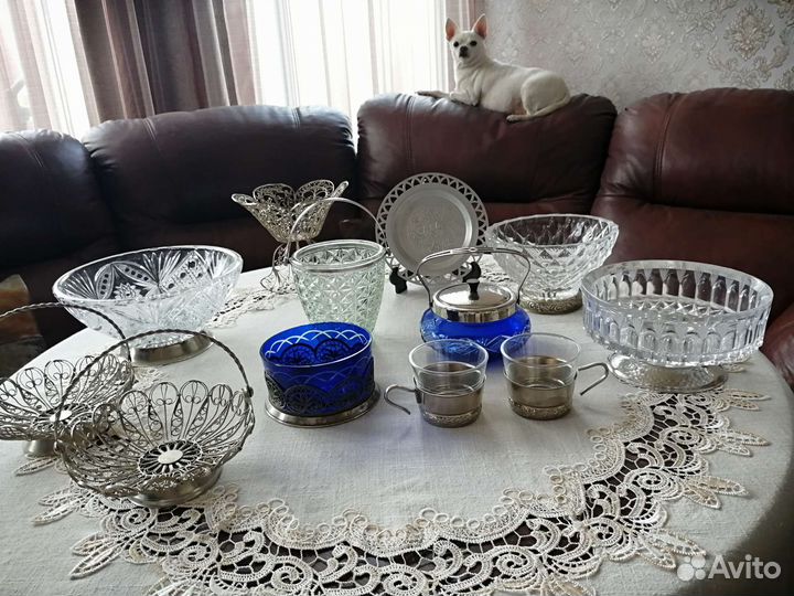 Хрусталь мельхиор, серебро, бронза, латунь СССР