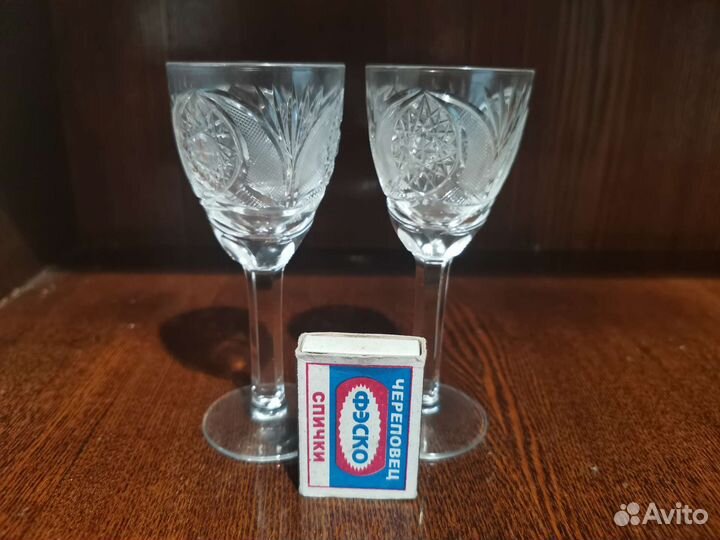 Фужеры, стаканы, рюмки хрустальные советские