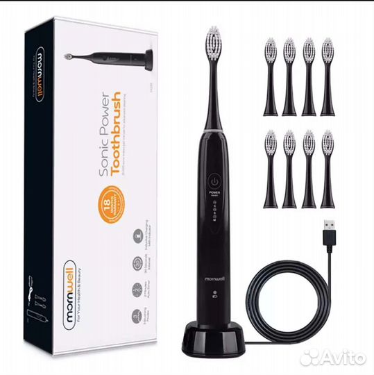 Новая ультразвуковая зубная щетка Mornwell, IPX7