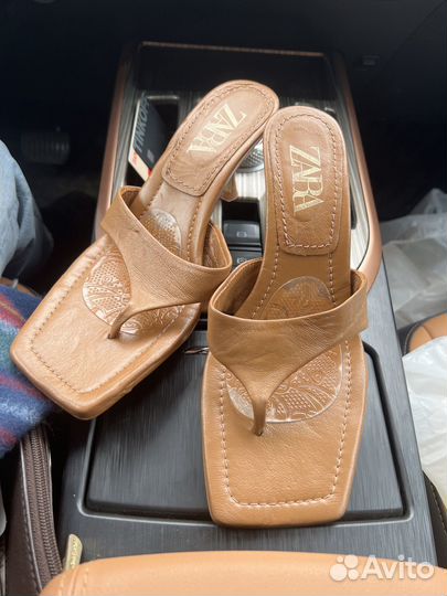 Кожаные босоножки zara,38 оригинал