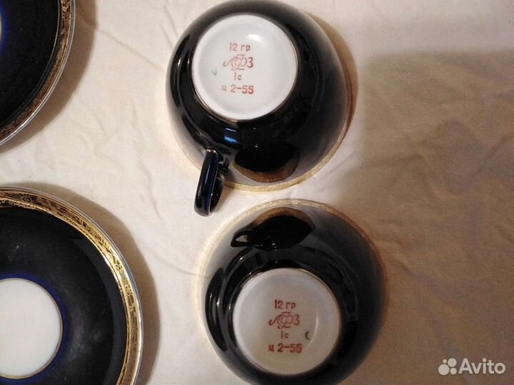 Чайная пара лфз кобальт СССР