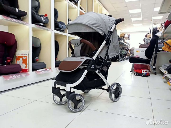 Прогулочная коляска Babalo 2023 серый / белая рама