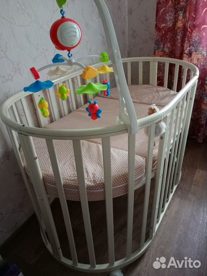 Детская кроватка трансформер круглая (овальная)