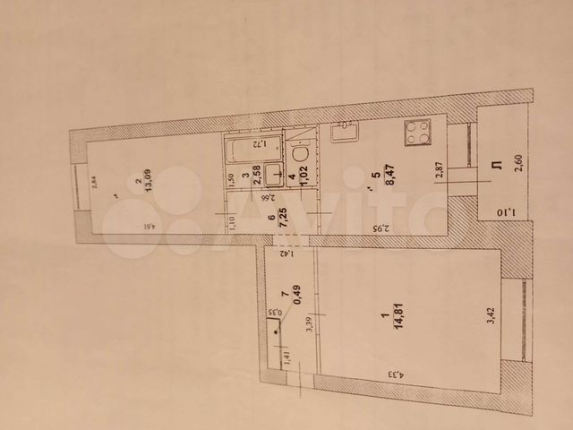 2-к. квартира, 47,7 м², 3/5 эт.