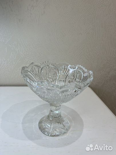 Ваза для фруктов на ножке+хрусталь