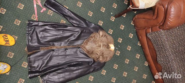 Пальто зимнее мужское кожаное с мехом натур