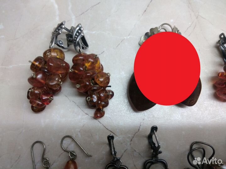 Винтажные серьги, клипсы времён СССР. Мельхиор