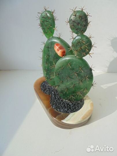 Кактус из нефрита и оникса Композиция выс. 17 см
