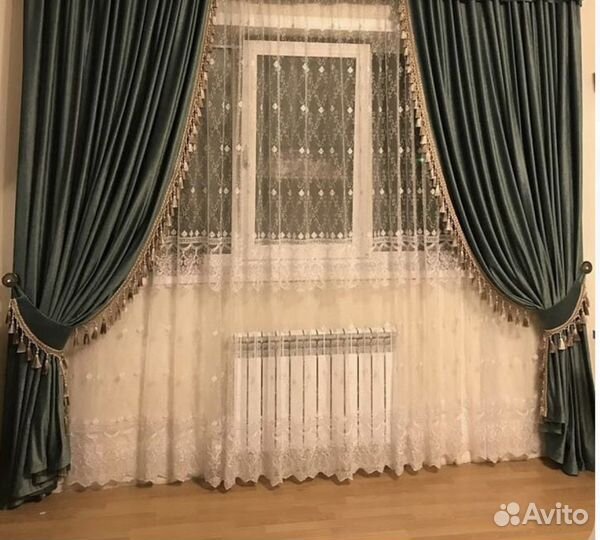 Шторы турецкий бархат с королевской бахромой