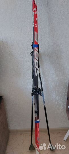 Лыжи подростковые 160см с палками 110 см