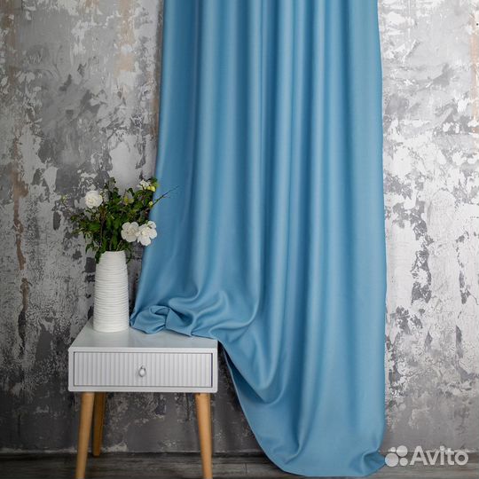 Блэкаут шторы Марсель Небесно-голубой