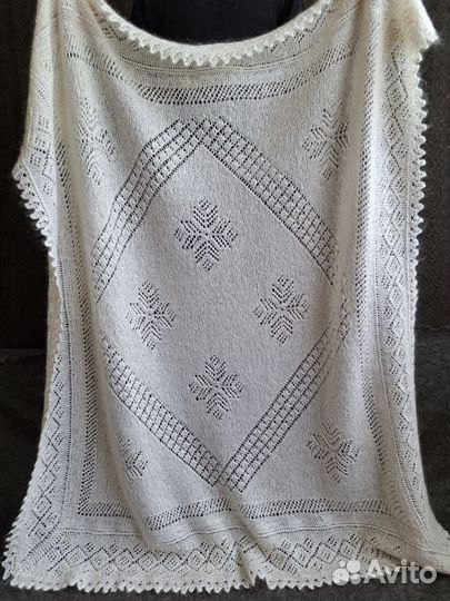 Пуховый платок шаль. Ажурный пуховый платок
