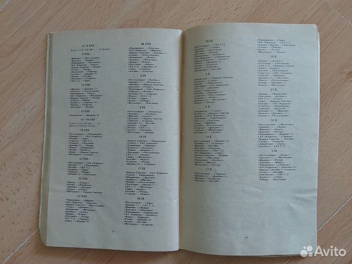 Справочник календарь 1987 футбол