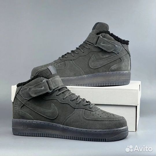 Nike Air Force 1 Mid Grey с Мехом