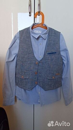 Рубашка Zara + жилет, 140см