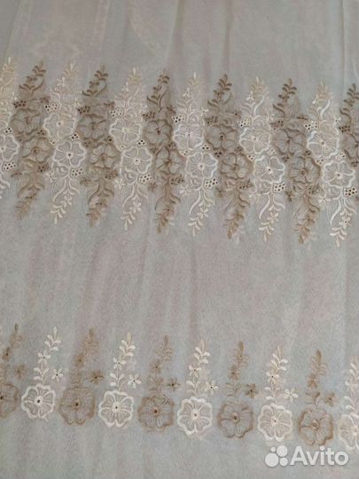 Тюль, золотисто-бежевая, 3.5 х 2.6м
