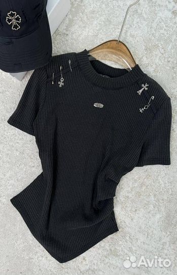 Стильная футболка топ Chrome Hearts тренд