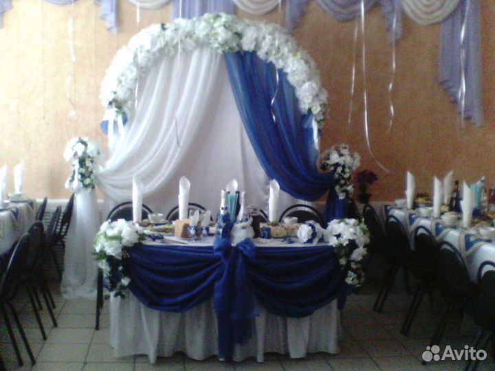 Свадебная арка со стойками и оформлением