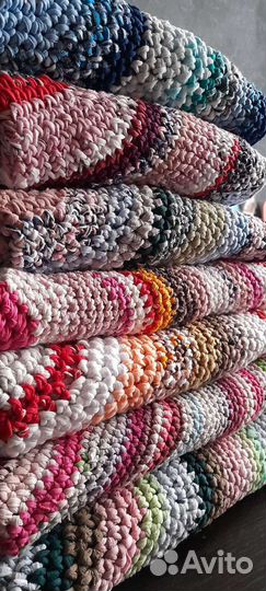 Ковры из трикотажной пряжи, ручная работа