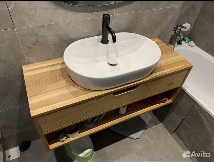 Тумба для раковины парящая из лиственницы