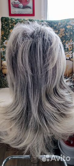 Парики двухцветные. Каштановый и белый