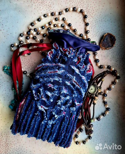 Джинсовый мешочек для карт Таро