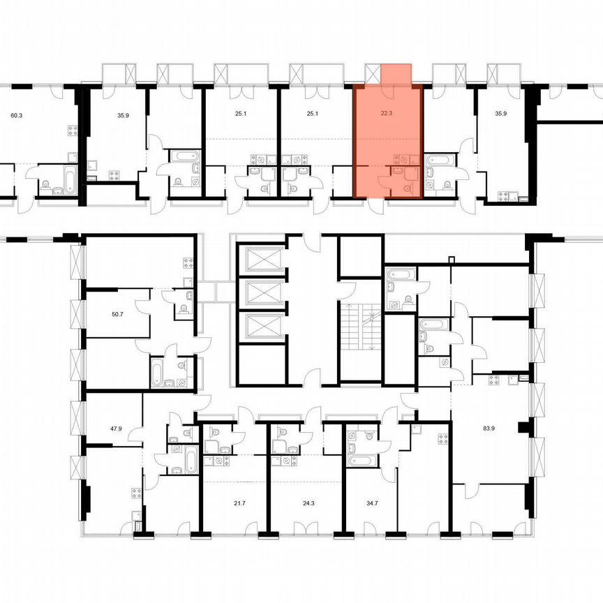 Квартира-студия, 22,3 м², 2/20 эт.