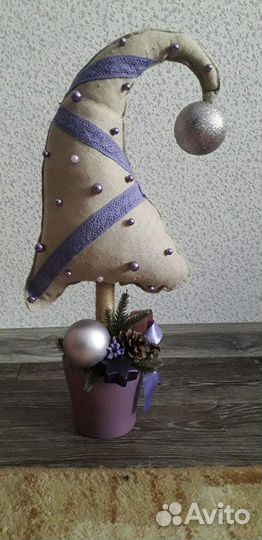 Новогодний аксессуар в горшке