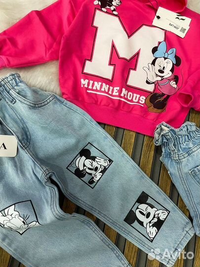 Костюм джинсы- свитшот Зара на девочку 92-140