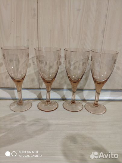 Фужеры цветное стекло СССР бу