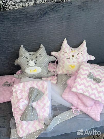 Бортики в детскую кроватку плюс балдахин