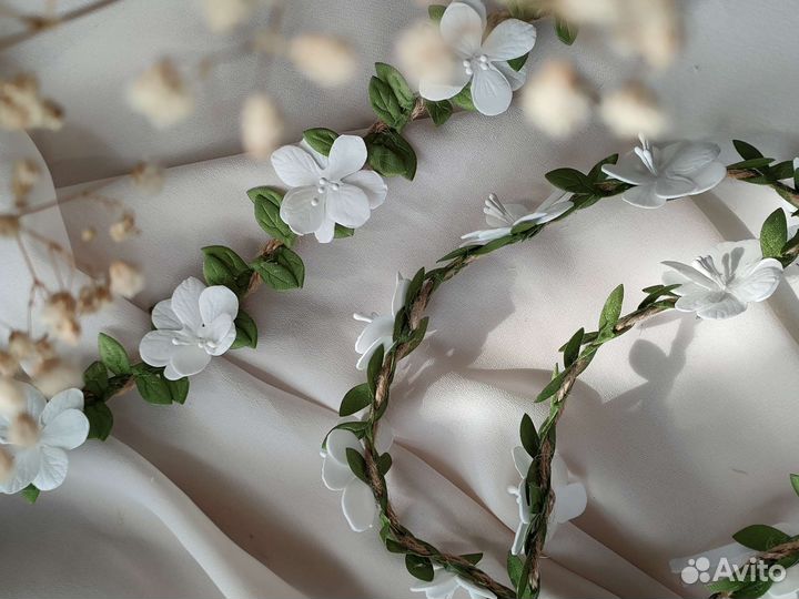 Веночек на голову. Венок с цветами. Ободок