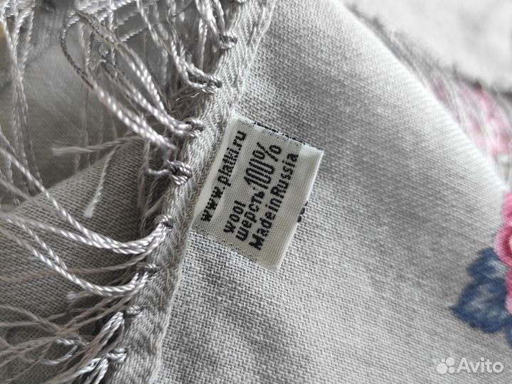 Палантин, павловопосадский платок (шерсть 100%)