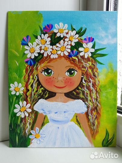 Картина на холсте Девочка лето