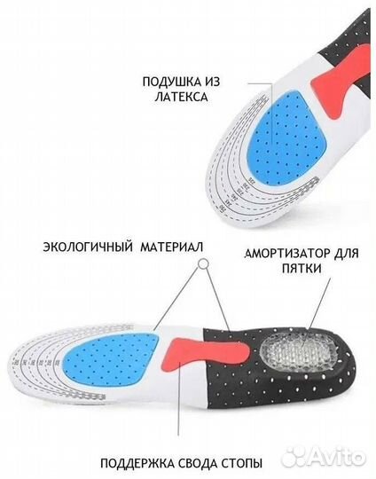 Стельки для спортивной обуви с мягкой пяткой
