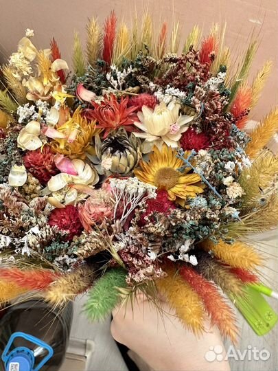 Сухоцветы. Гвоздики, розы, гортензии