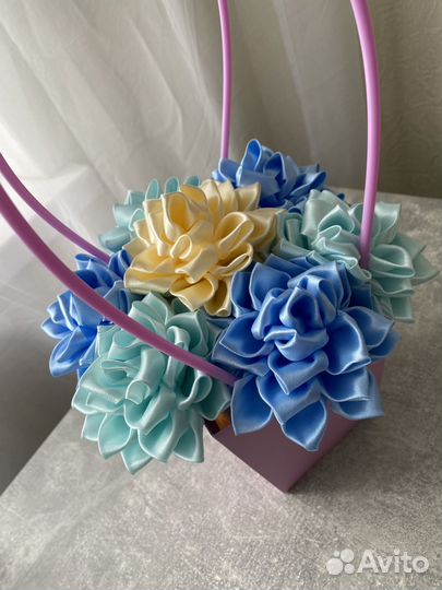 Корзина с георгинами