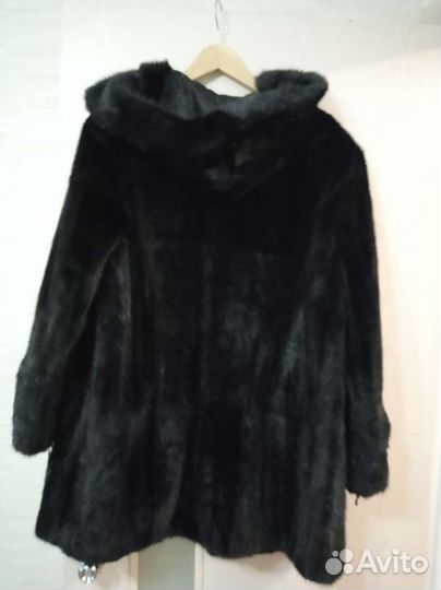 Шуба норковая с капюшоном