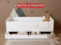 Кровать подростковая babyton соня 2 с крышей белый