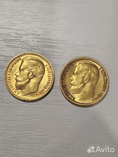 Золотая монета Николай 2