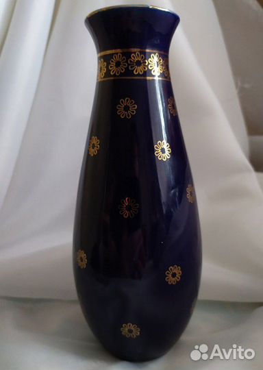 Ваза Винтаж кобальт золото