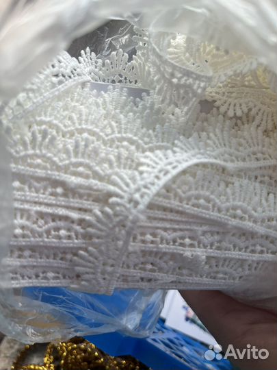 Декоративная тесьма белая