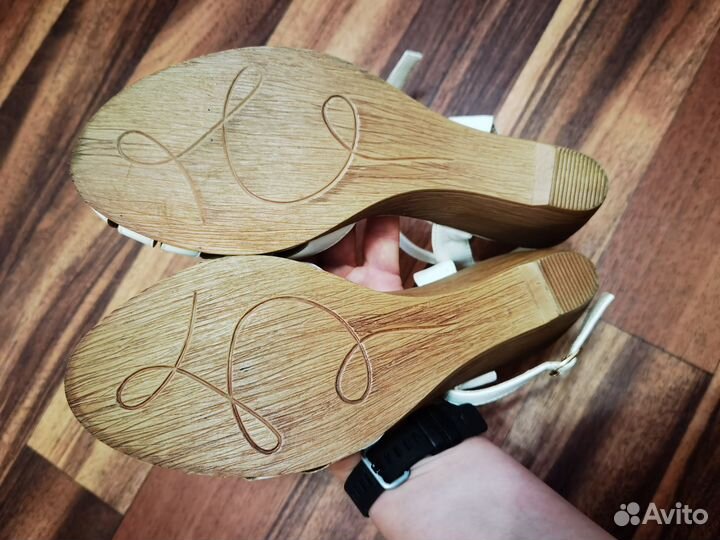 Босоножки туфли на платформе белые размер 39