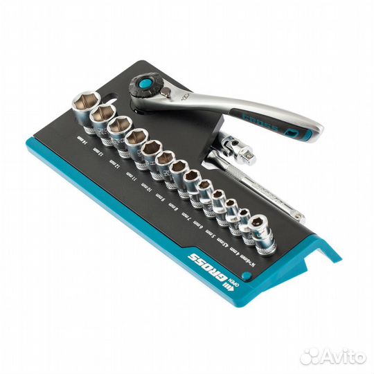 Набор торцевых головок, трещотка 120 зубьев, 36 пр
