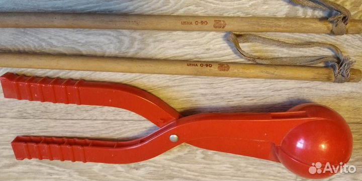 Деревянные лыжные палки СССР Снежколеп