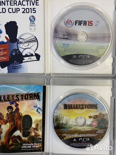 Игры на ps3 FIFA 15,wolfenstein,bulletstorm,beowul